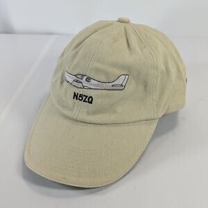 N5ZQ 2001 LANCAIR 320 Aircraft Embroidered Plane Strapback Cap Hat Light Green